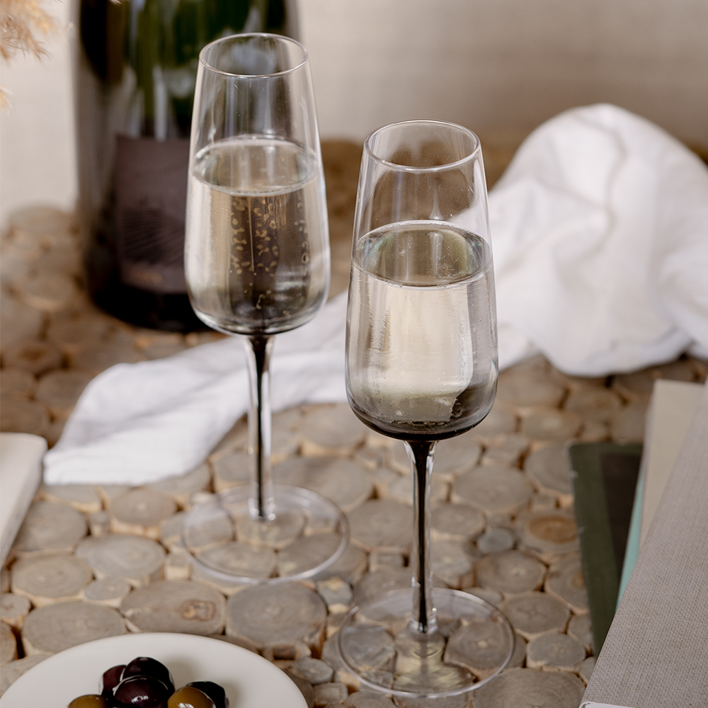 Smoke Stem Champagne Glasses